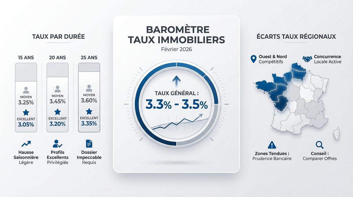 Baromètre des taux immobiliers février 2026
