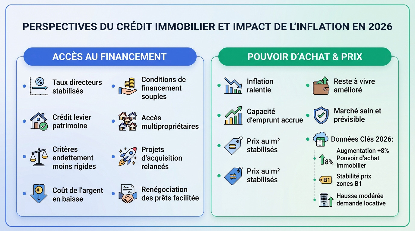 Graphique de l'évolution des taux de crédit immobilier et de l'inflation en 2026