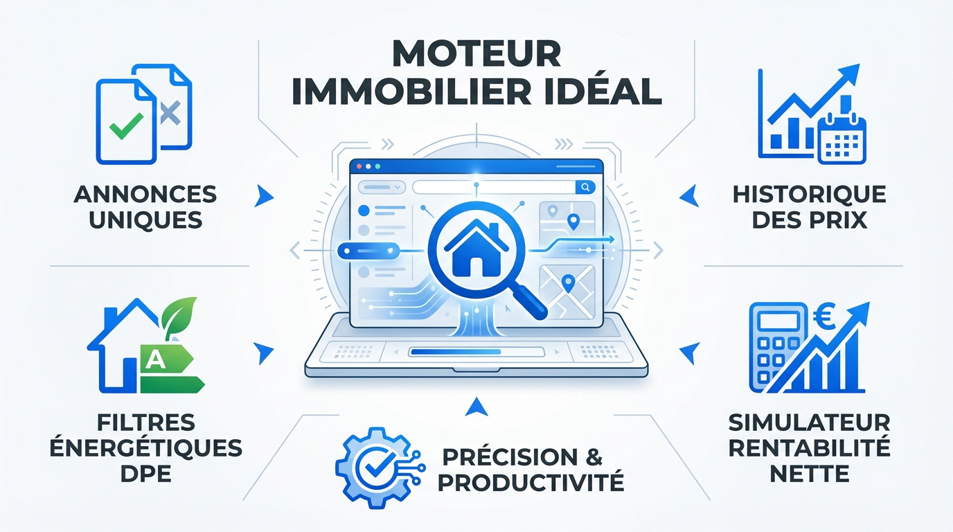 Interface d'un moteur de recherche immobilier performant