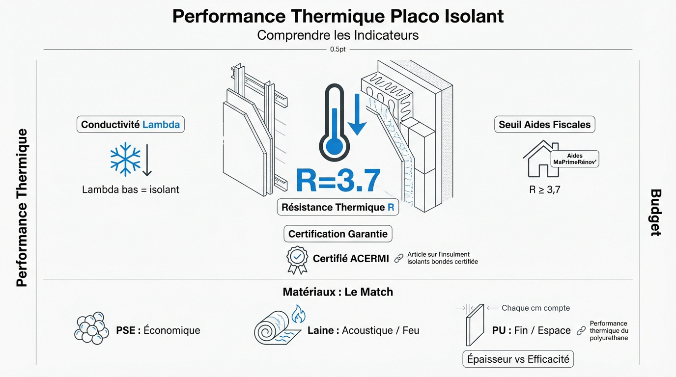 Performance thermique placo isolant